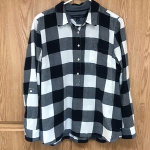Tommy Hilfiger Navy Plaid Button Down Shirt